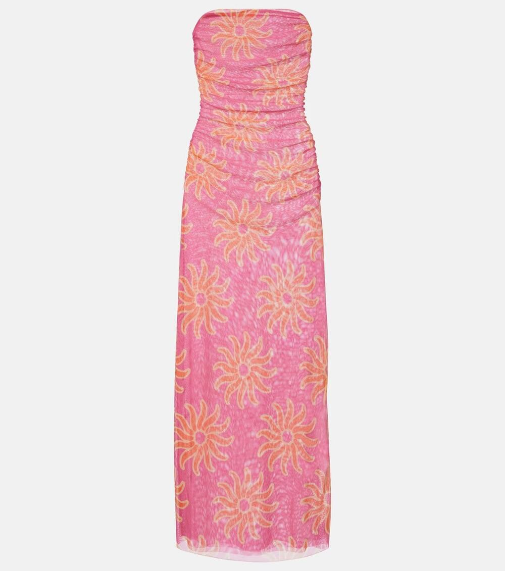 Cala De La Cruz Daphne Printed Mesh Midi Dress - M
